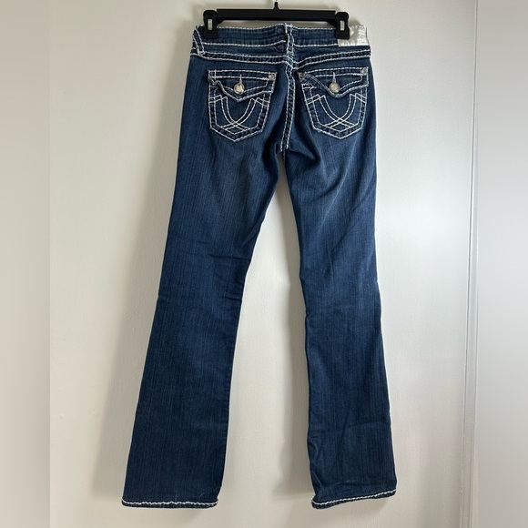 Ladies Rhinestone Embroidered Bootcut Denim Jeans LA Idol USA Jeans. Size 5 - Picture 6 of 12